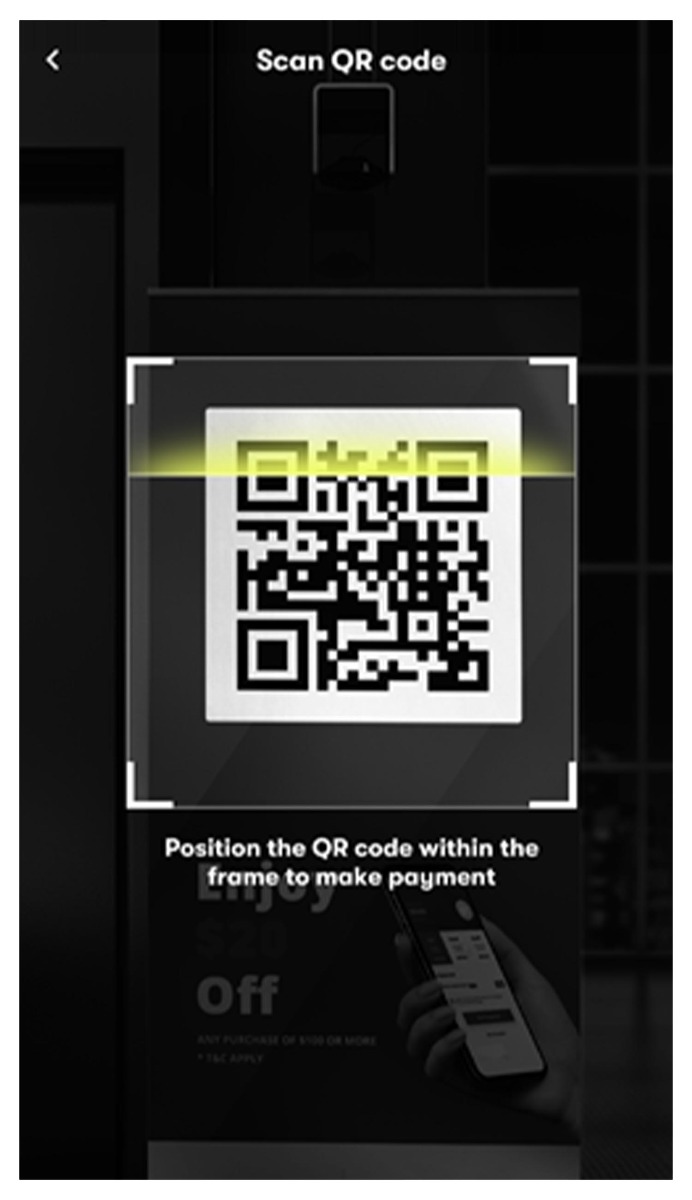 Scanning QR code at the store checkout with a phone  Scanning QR code at the store checkout with a phone
