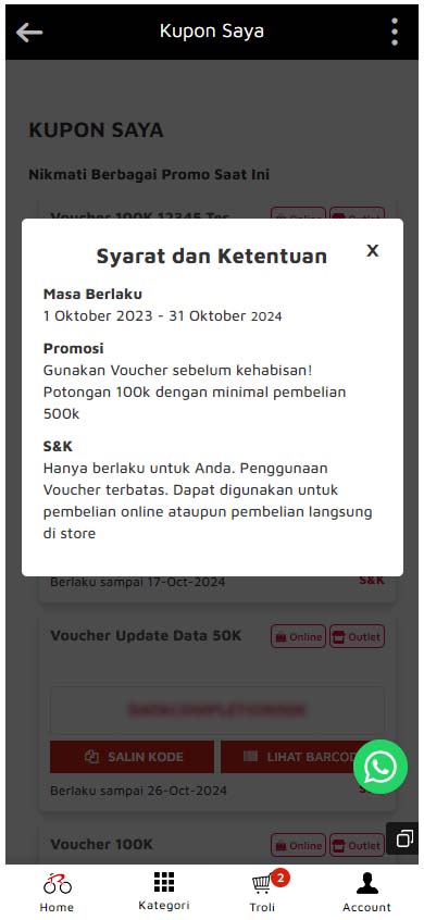 Cara melihat kupon atau kode voucher Rodalink Anda miliki Cara melihat kupon atau kode voucher Rodalink Anda miliki
